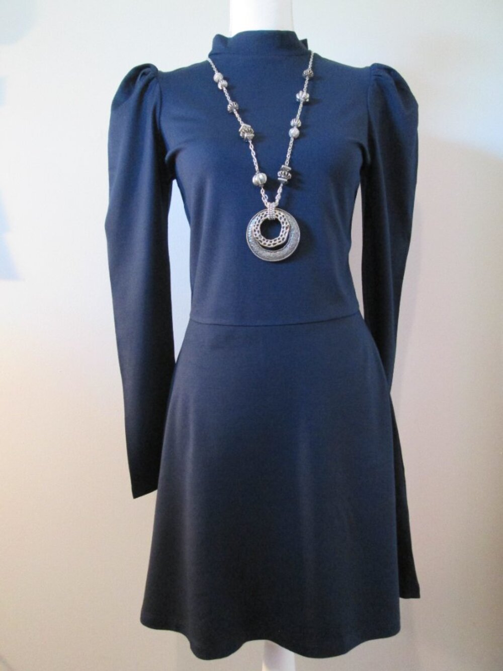 Opening Ceremony by Chloë Sevigny Navy Blue Mock Neck Dress NWT M